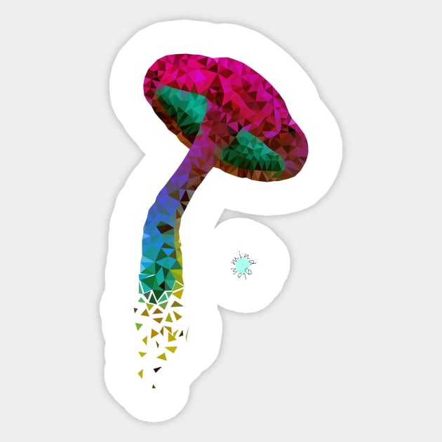 Psilocybe Mushroom 002 Sticker by MindGlowArt